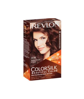 Coloration REVLON Colorsilk Sans Ammoniaque 46 Marron Châtain Doré Moyen