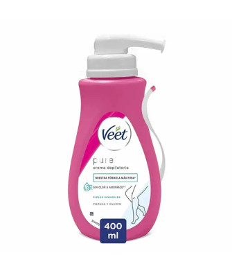 Crème Dépilatoire Veet Pure Shower Pour Peau Sensible 400ml
