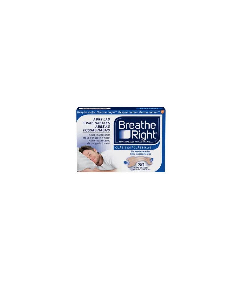 Bandes Nasales Breathe Right, Taille Grande - 30 unités
