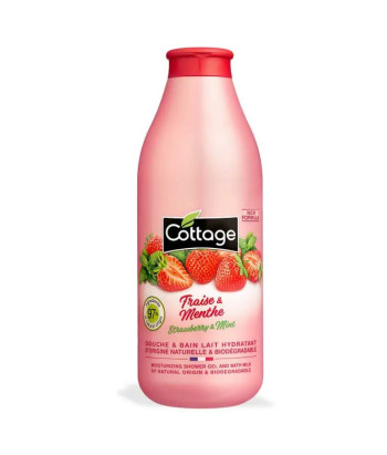 Douceur de lait de douche Cottage Fraise & Menthe 750ml