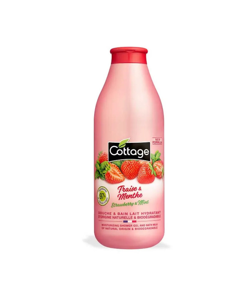 Douceur de lait de douche Cottage Fraise & Menthe 750ml