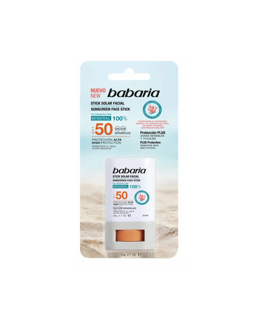 Protection solaire pour le visage Babaria SPF50 20g