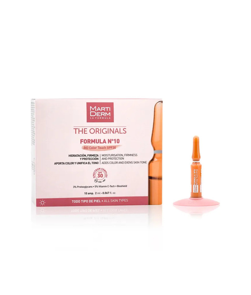 Ampoules Martiderm Formule Nº10 SPF 30 avec Couleur - Protection et Teint Parfaits