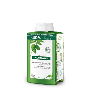 Klorane Duplo Shampoing Ortie 2x400ml: Double Pack Économique