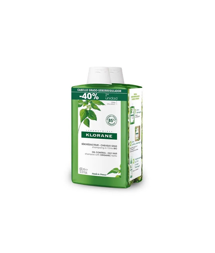 Klorane Duplo Shampoing Ortie 2x400ml: Double Pack Économique