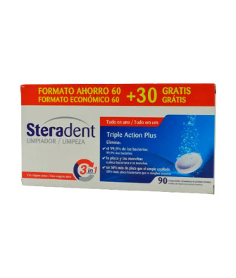Pastilles Steradent Triple Action Plus 90 Comprimés