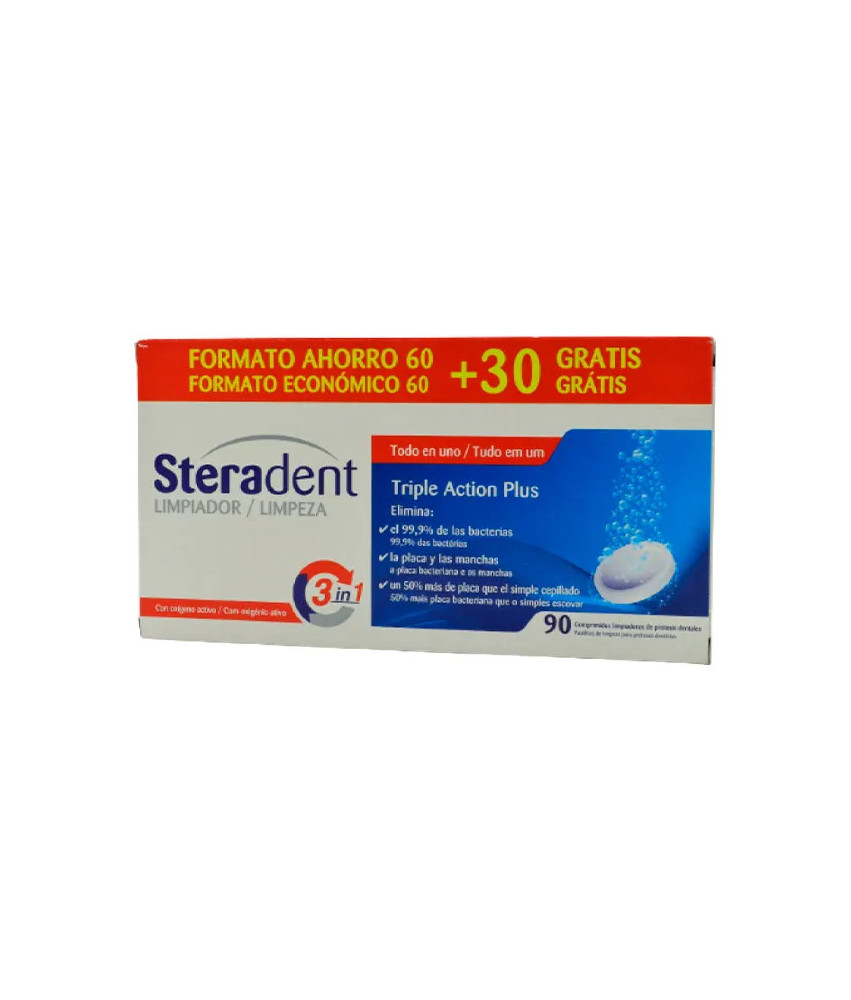 Pastilles Steradent Triple Action Plus 90 Comprimés