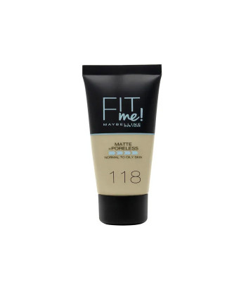 Fond de teint Maybelline Fit Me Matte + Poreless 118 Nude - 30ml