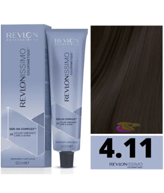 Revlon Revlonissimo Colorsmetique 4,11 Medium Chestnut Intense Ash 60ml - Couleur Intense pour Cheveux