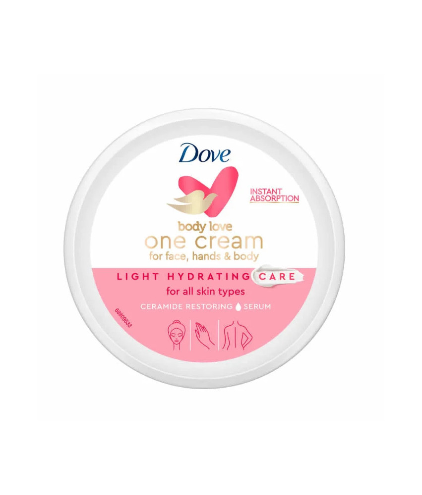 Dove Crème Hydratante Légère 3en1 Visage Mains Corps 250ml