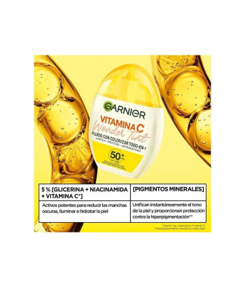 Garnier Wonder Tint Fluido SPF50 : Un teint éclatant