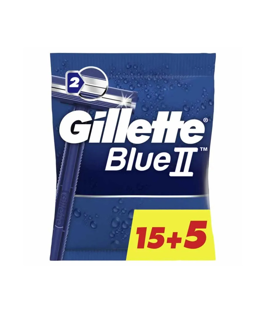 Gillette Blue II 15+5 Unités - Rasoirs jetables à prix avantageux