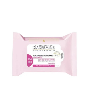 Lingettes Démaquillantes Hydratantes DIADERMINE - 25 Unités