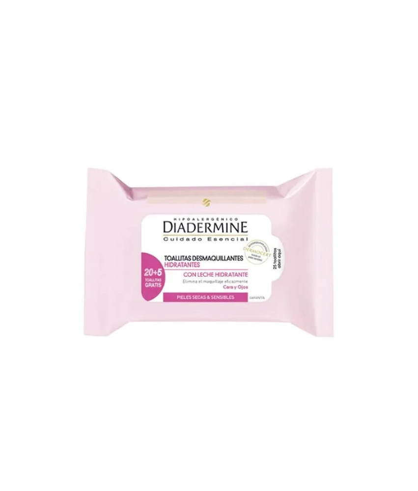 Lingettes Démaquillantes Hydratantes DIADERMINE - 25 Unités