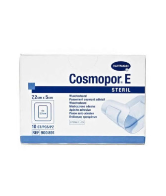 Pansement adhésif absorbant stérile Hartmann Cosmopor E 7,2X5cm - Lot de 10