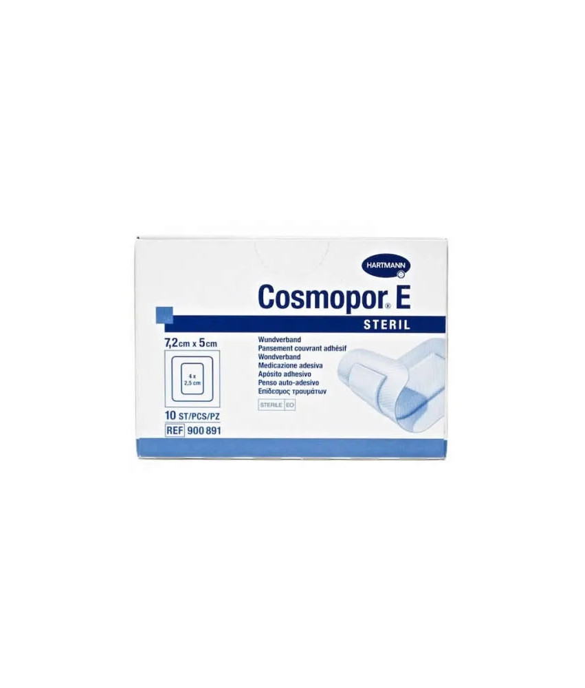 Pansement adhésif absorbant stérile Hartmann Cosmopor E 7,2X5cm - Lot de 10