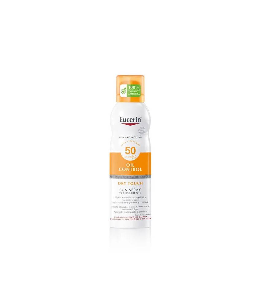Protection solaire légère et efficace: Eucerin Spray Solaire Transparent Toucher Sec SPF50 - 200ml
