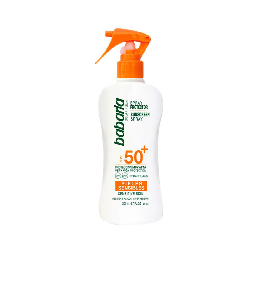 Protection solaire pour peaux sensibles : Spray Babaria SPF50 200ml