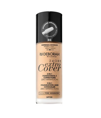 Maquillage parfait avec le Deborah Milano 24 Ore Extra Cover 2-en-1 SP20 03 30ml