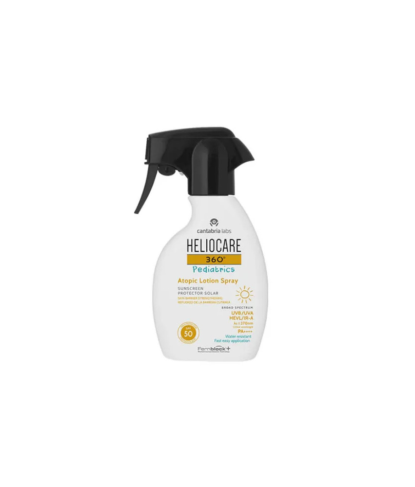 Protection maximale pour les peaux sensibles avec Heliocare 360 Pediatrics Atopic Lotion Spray SPF50+ 250ml