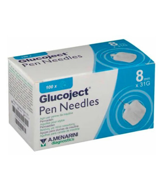 Aiguilles à Insuline Menarini Glucoject 31gx8mm - Lot de 100