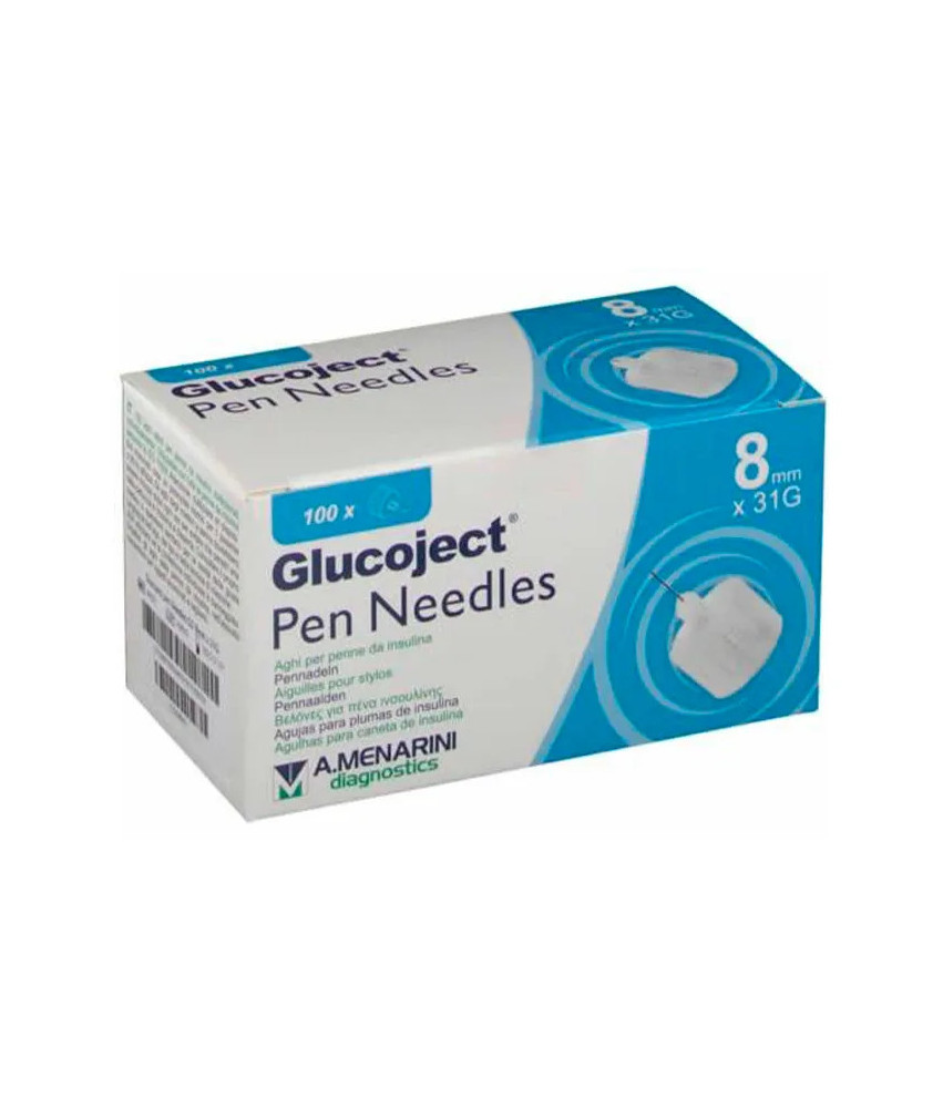 Aiguilles à Insuline Menarini Glucoject 31gx8mm - Lot de 100
