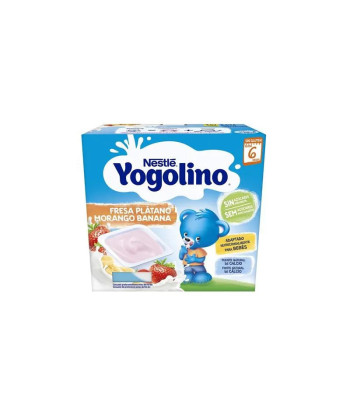 Nestlé Yogolino Fraise et Banane 6m 4x100g - Pour les Petits Gourmands