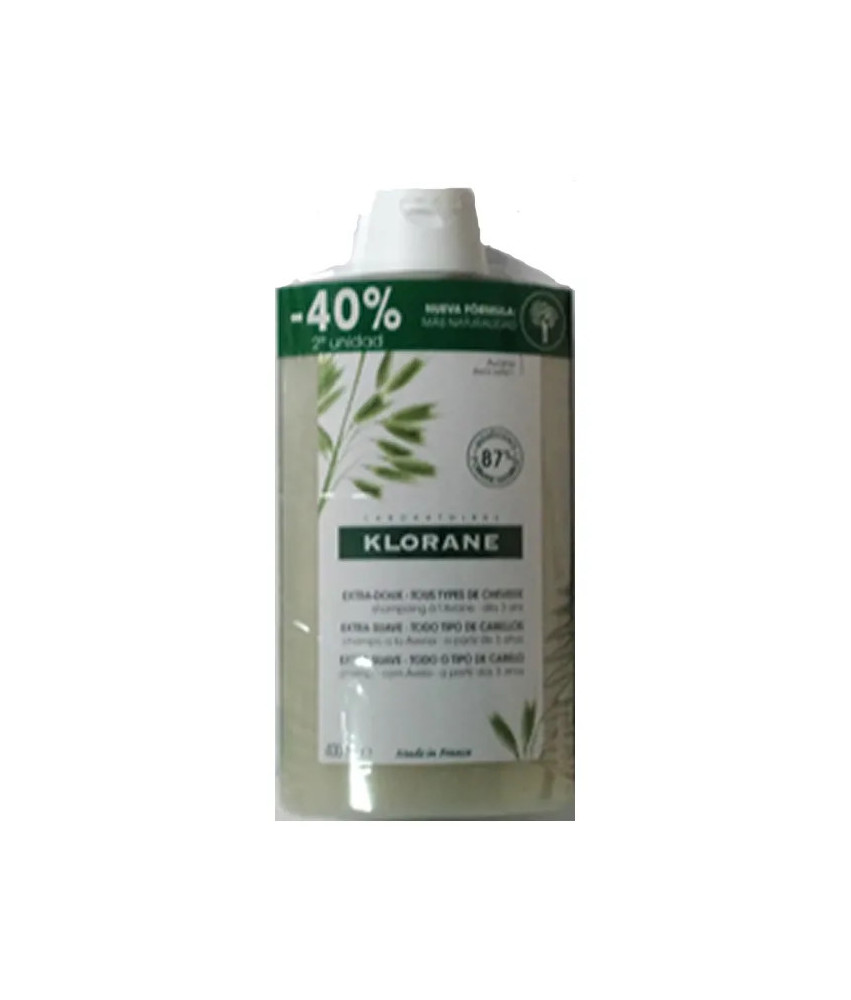 Klorane Champú Extra Doux Avoine 2x400ml