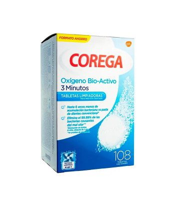 Des dents fraîches avec Corega Oxygène Bio-Actif 108U
