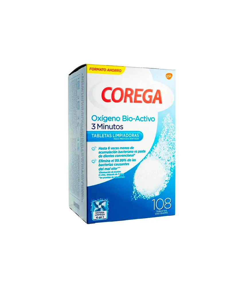 Des dents fraîches avec Corega Oxygène Bio-Actif 108U