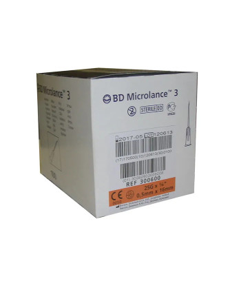 Aiguilles BD Microlance 0,5mm x 16mm - 100 unités