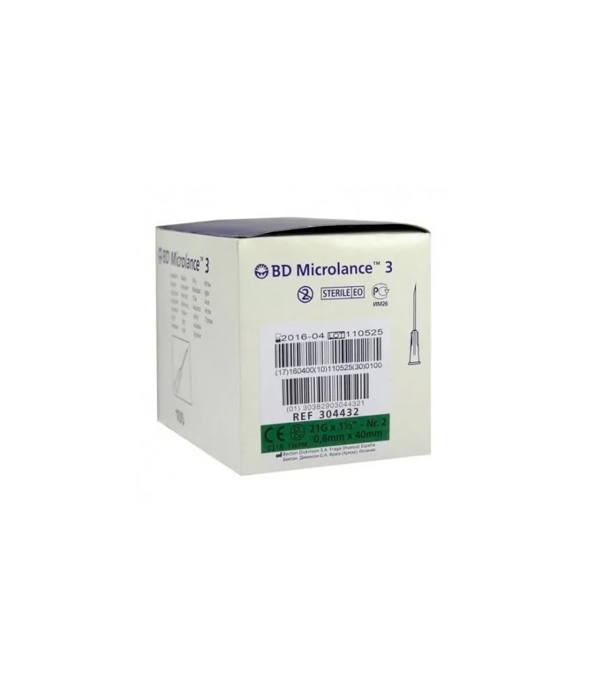 Aiguille BD Microlance 0,8mm x 40mm - 100 Unités