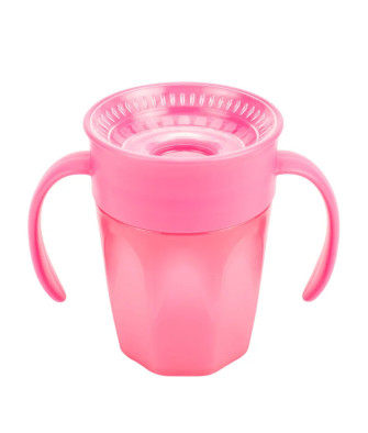 Gobelet 360 Sans Bec Rose 200ml - Pratique avec Poignées