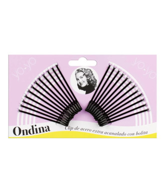 Pince à Cheveux Eurostil Acanalado avec Boule Noire 50mm - Pack 1un