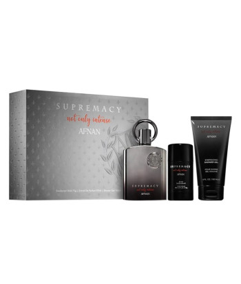 Ensemble parfumé Afnan Supremacy Intense: Eau de Parfum, Gel de Bain, Déodorant