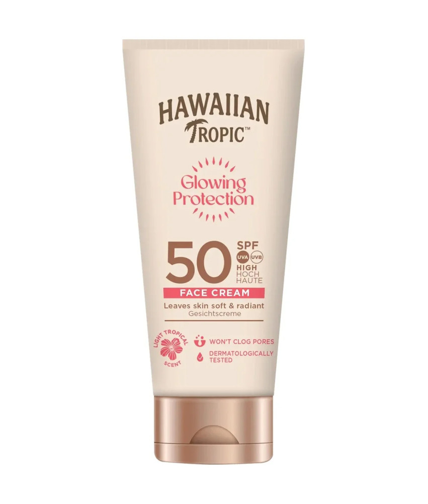 Crème visage Hawaiian Tropic SPF50 50ml : Protection éclatante