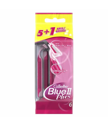 Gillette Blue II Plus: Lot de 5 rasoirs + 1 offert