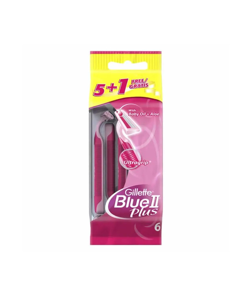 Gillette Blue II Plus: Lot de 5 rasoirs + 1 offert