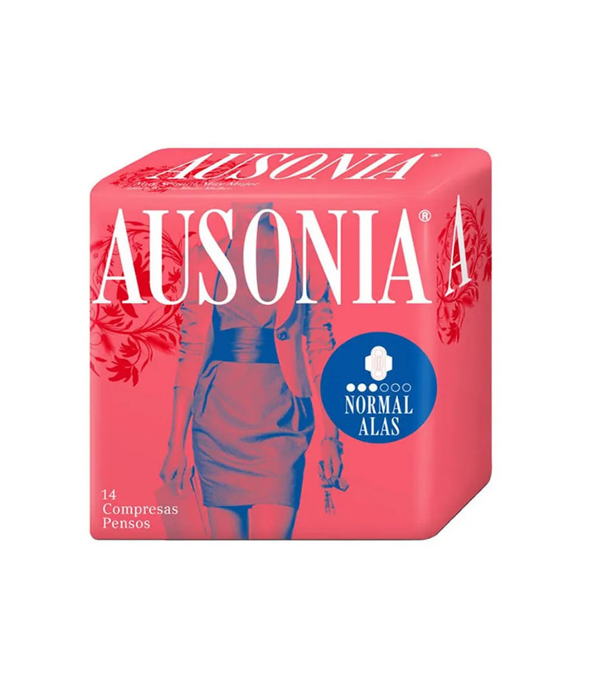 Serviettes hygiéniques Ausonia Normal avec ailettes - Pack de 14