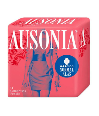 Serviettes hygiéniques Ausonia Normal avec ailettes - Pack de 14