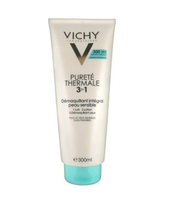 Nettoyez en profondeur votre peau sensible avec Vichy Pureté Thermale 3 en 1 Démquillant Intégral 300ml
