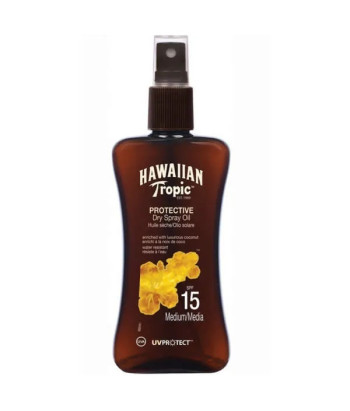 La protection solaire idéale avec l'huile sèche Hawaiian Tropic SPF15!