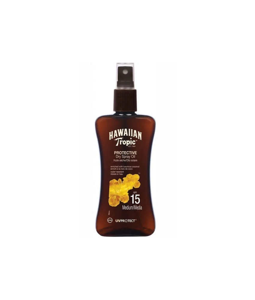 La protection solaire idéale avec l'huile sèche Hawaiian Tropic SPF15!