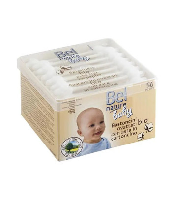 Bâtonnets de sécurité en coton Bel Nature 56 unités