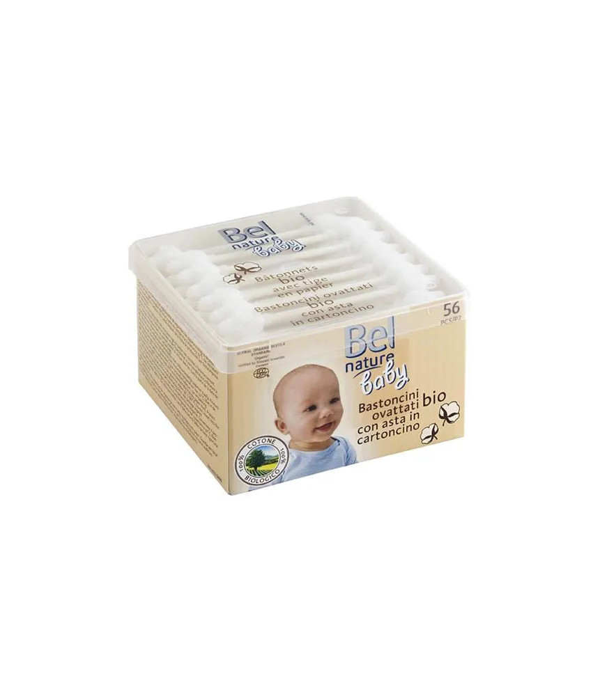 Bâtonnets de sécurité en coton Bel Nature 56 unités