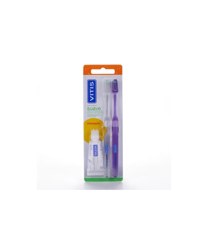 Vitis Double Set Brosse À Dents Souple Dentifrice