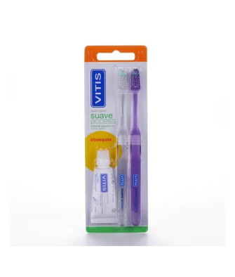 Vitis Double Set Brosse À Dents Souple Dentifrice