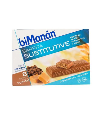 Délicieuses barres de substitution au toffee Bimanán - 8 unités