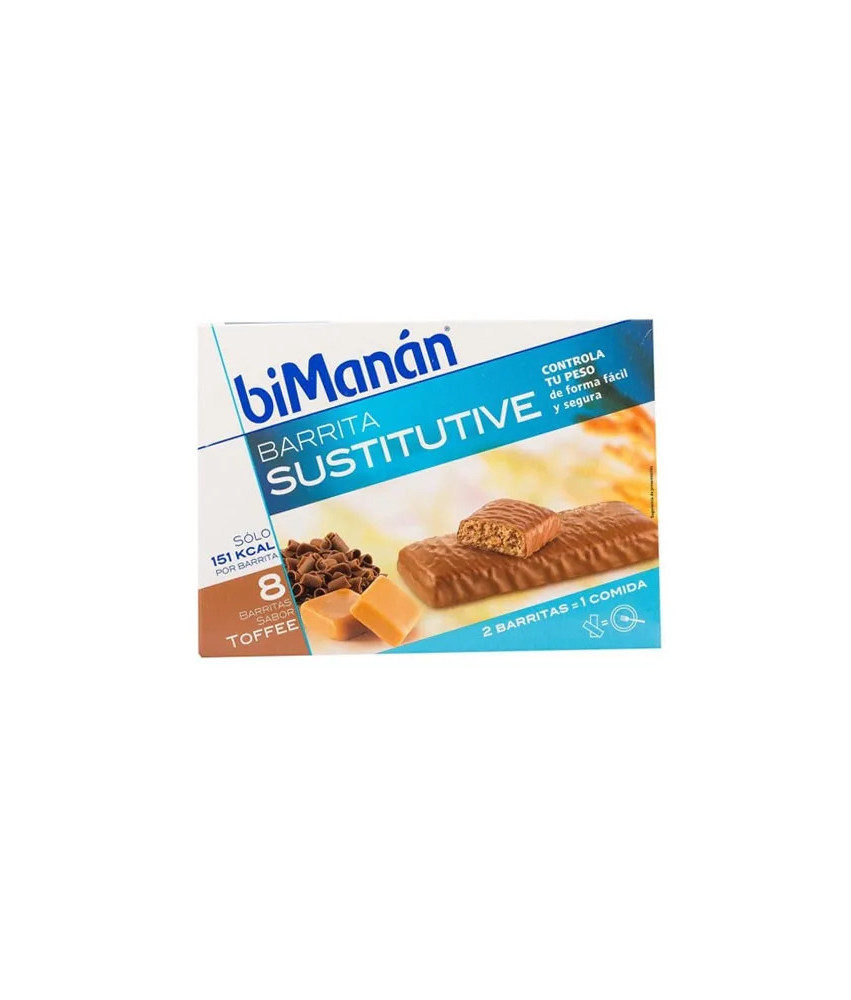 Délicieuses barres de substitution au toffee Bimanán - 8 unités