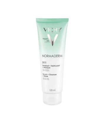 VICHY Normaderm 3 en 1: Exfoliant, Nettoyant, Masque - 125ml